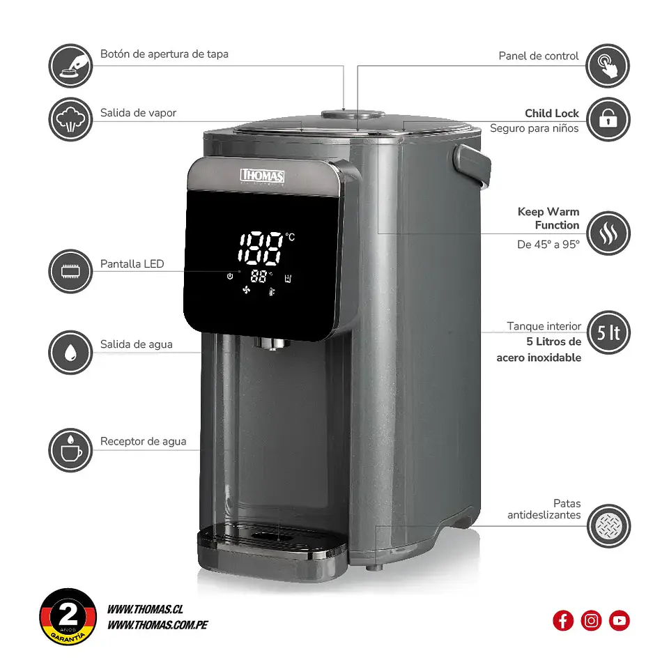 Termo Hervidor Thomas Th -Tk50 8