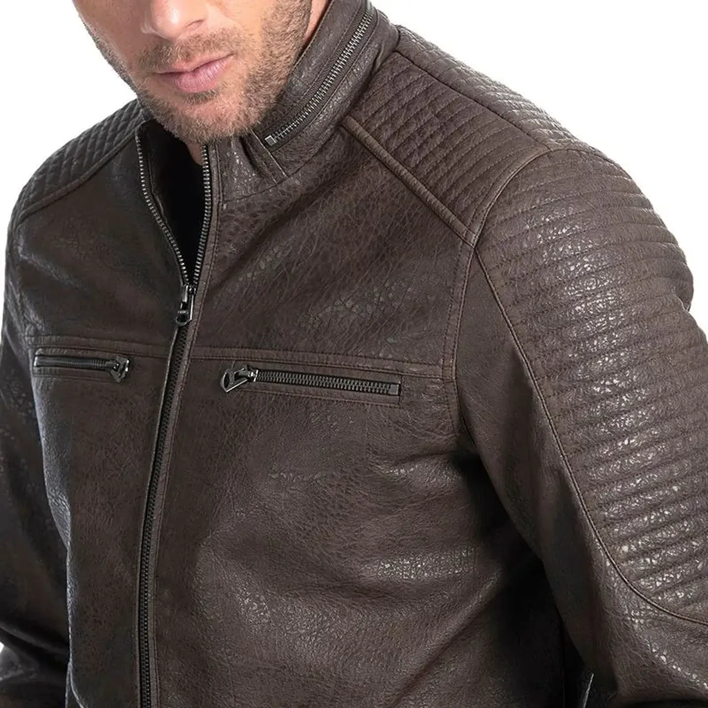Chaqueta Hombre Pu Rider Ellus Imp91518 Cafe 3