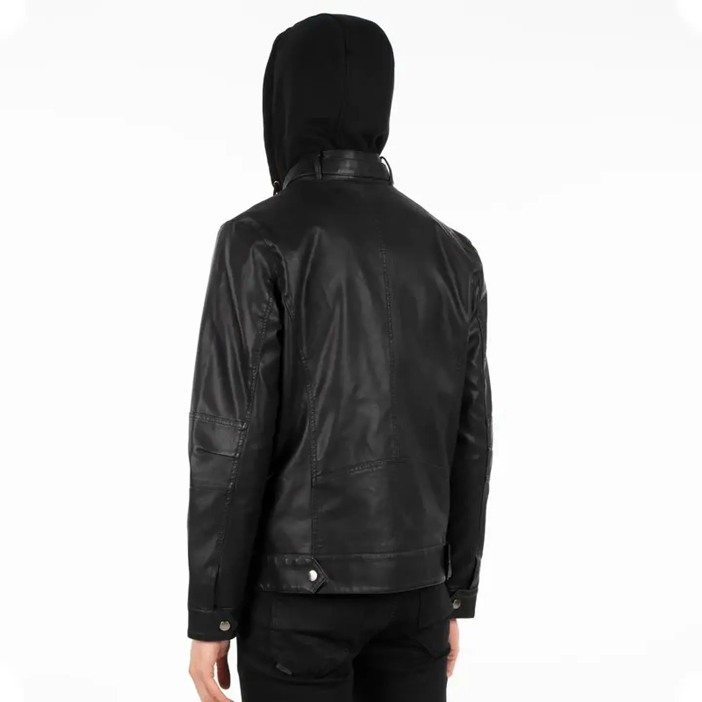 CHAQUETA HOMBRE PU HOODIE ELLUS IMP93587/CONT NEGRO 2