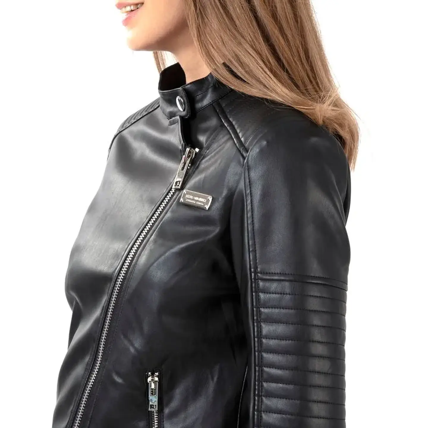 Chaqueta Mujer Moto Pu Ellus Ifp90988/Cont Negro 4