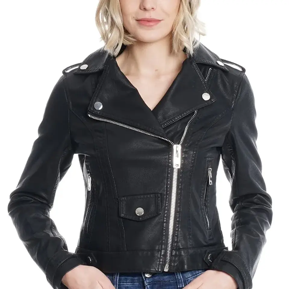 Chaqueta Mujer Biker Pu Ellus Ifp90785/Cont Negro 2