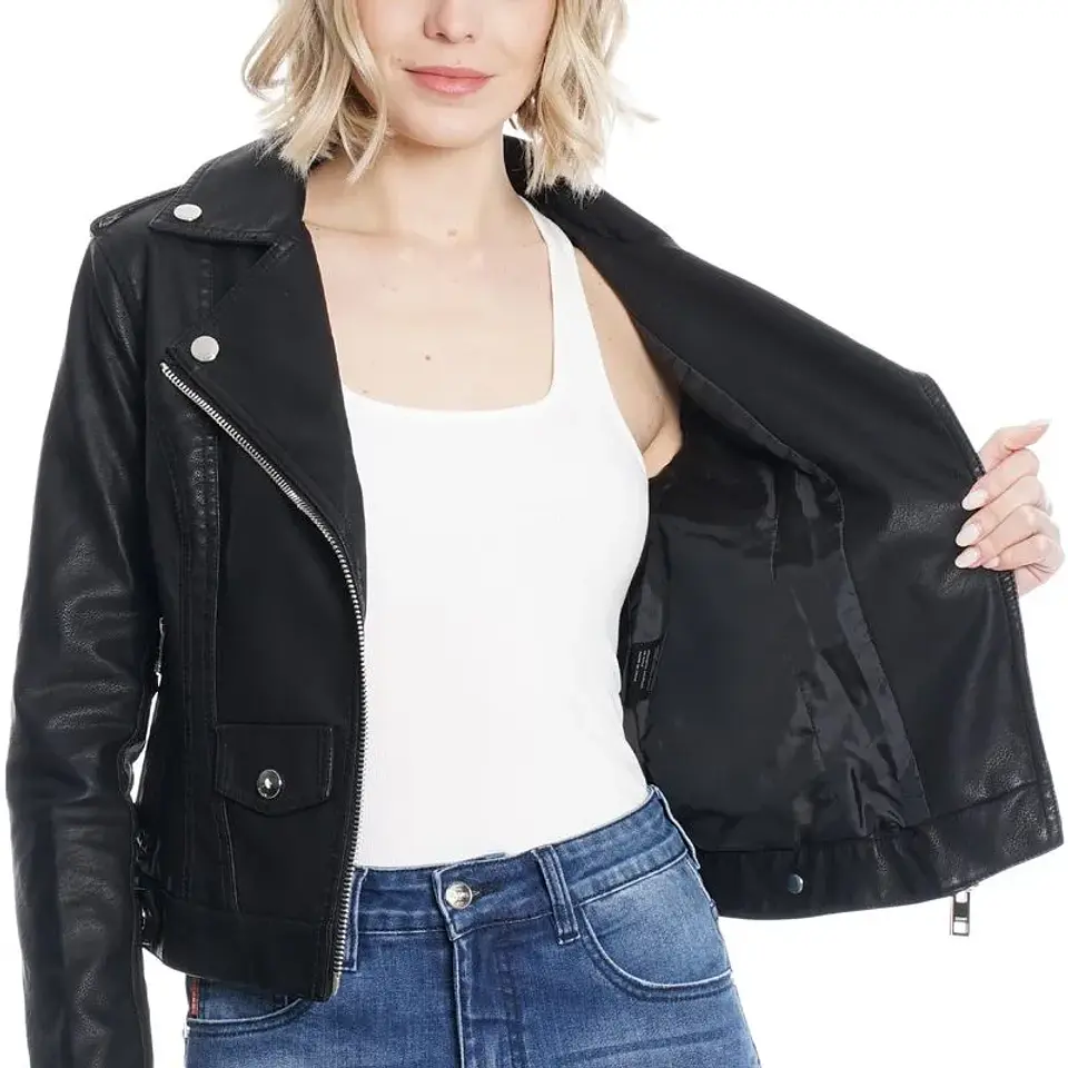Chaqueta Mujer Biker Pu Ellus Ifp90785/Cont Negro 3