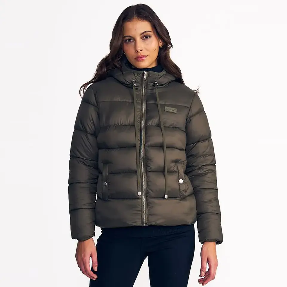 Parka Mujer Acolchada Basica Corta Ellus Pf553848-765 Verde Musgo 1