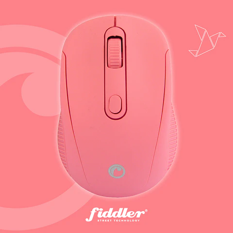 MOUSE INALAM. 223 ROSADO C/PILAS FIDDLER MACROTEL FD-223PK