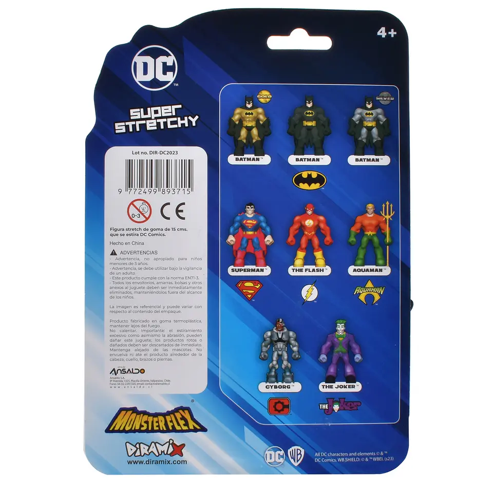 FIGURA STRECH ELASTICA MONSTER FLEX DE 14 CMS QUE SE ESTIRA DC COMICS ANSALDO 23858 2