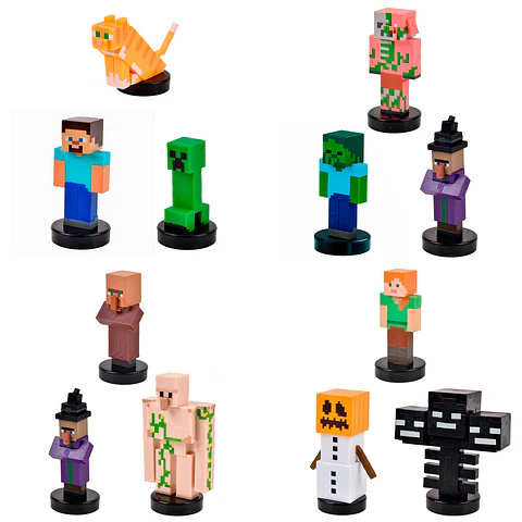 PACK DE 3 FIGURAS TIMBRE MINECRAFT ANSALDO 34911