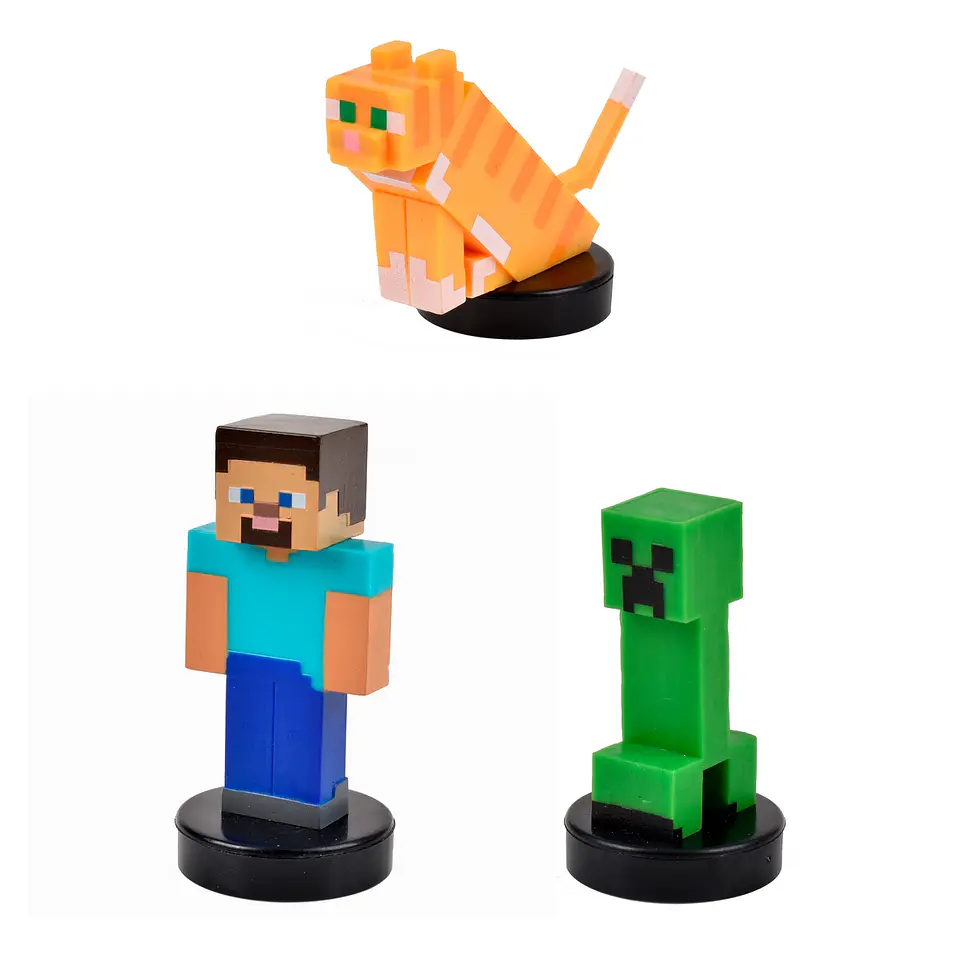 Pack De 3 Figuras Timbre Minecraft Ansaldo 34911 17