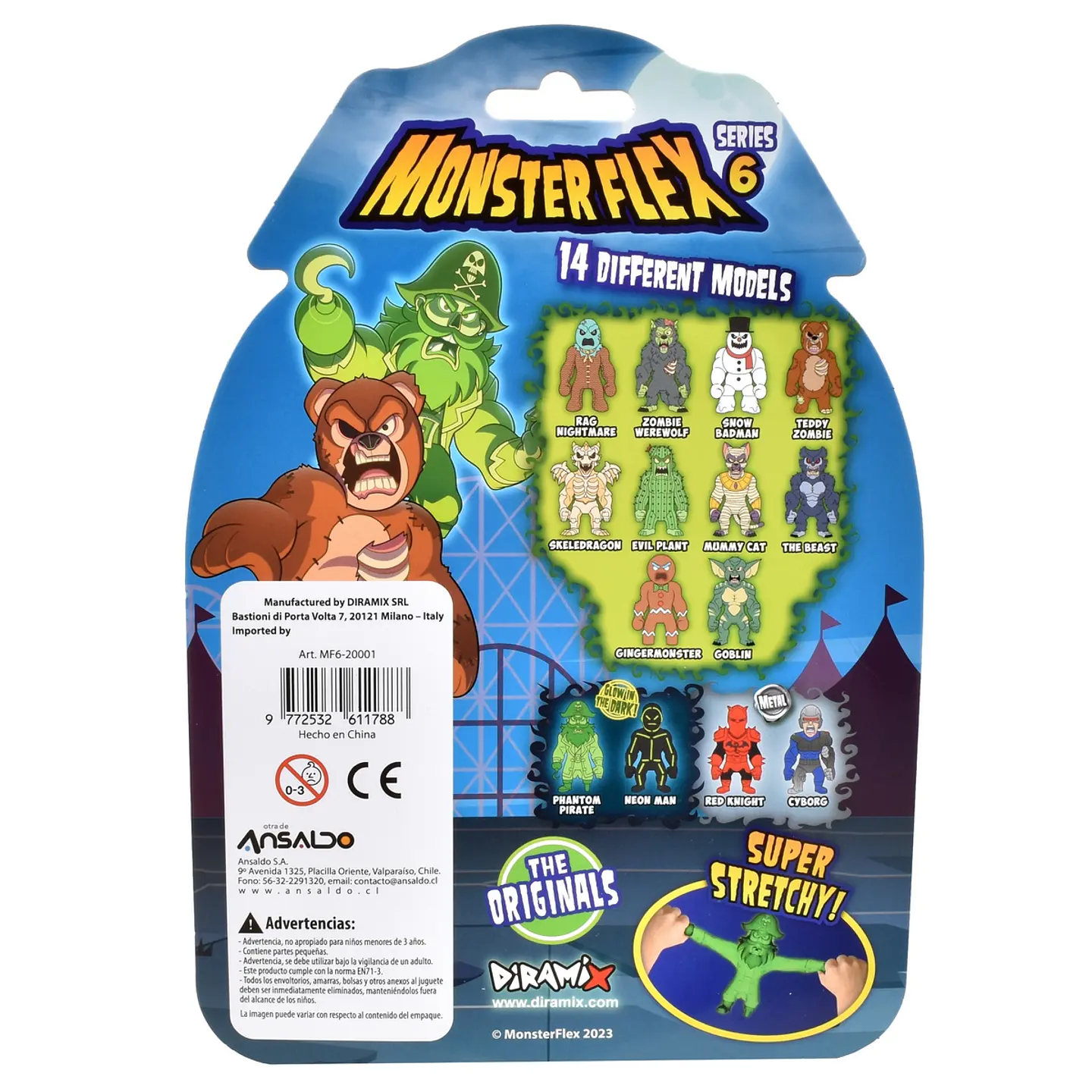 Figura Strech De Goma De 15 Cms Que Se Estira Monster Flex Ansaldo 26776 10
