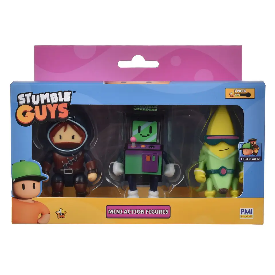 Pack 3 Figuras 8 Cms Articuladas Stumble Guys Ansaldo 32955 2