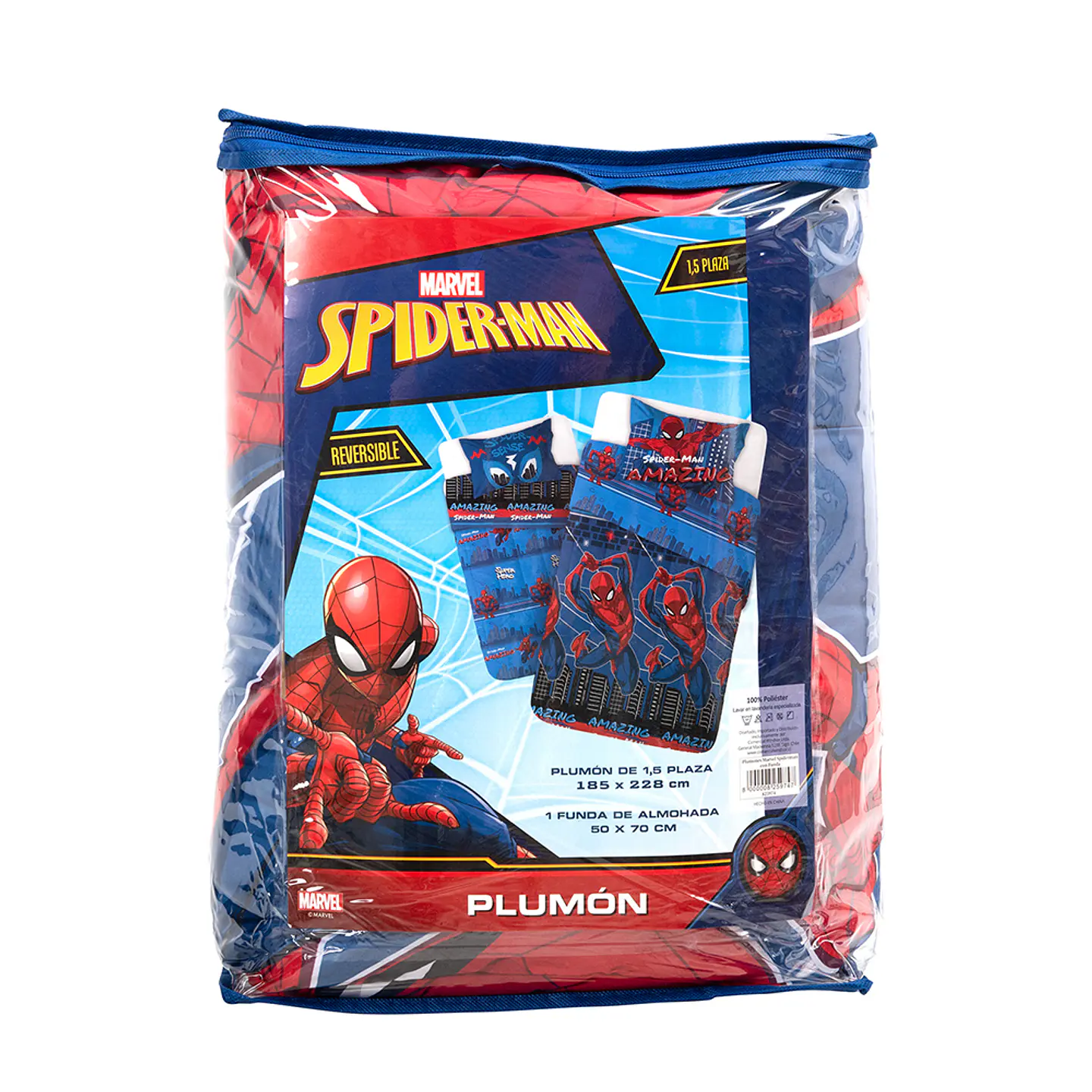 Plumon Rell. 200 Grs Single Spiderman Azul 1