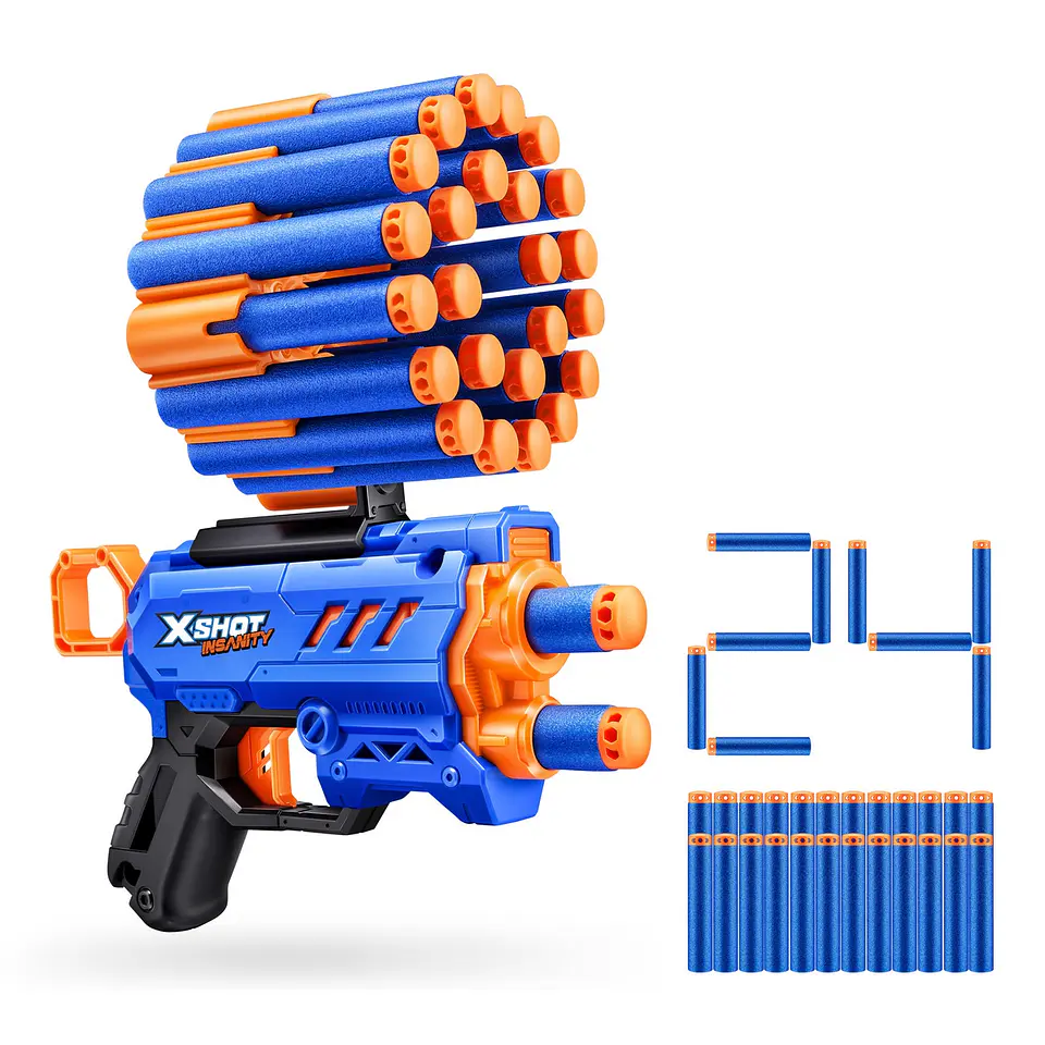 LANZA DARDOS INSANITY MICRO BLASTER CON 24 DARDOS X-SHOT ANSALDO 36361 3