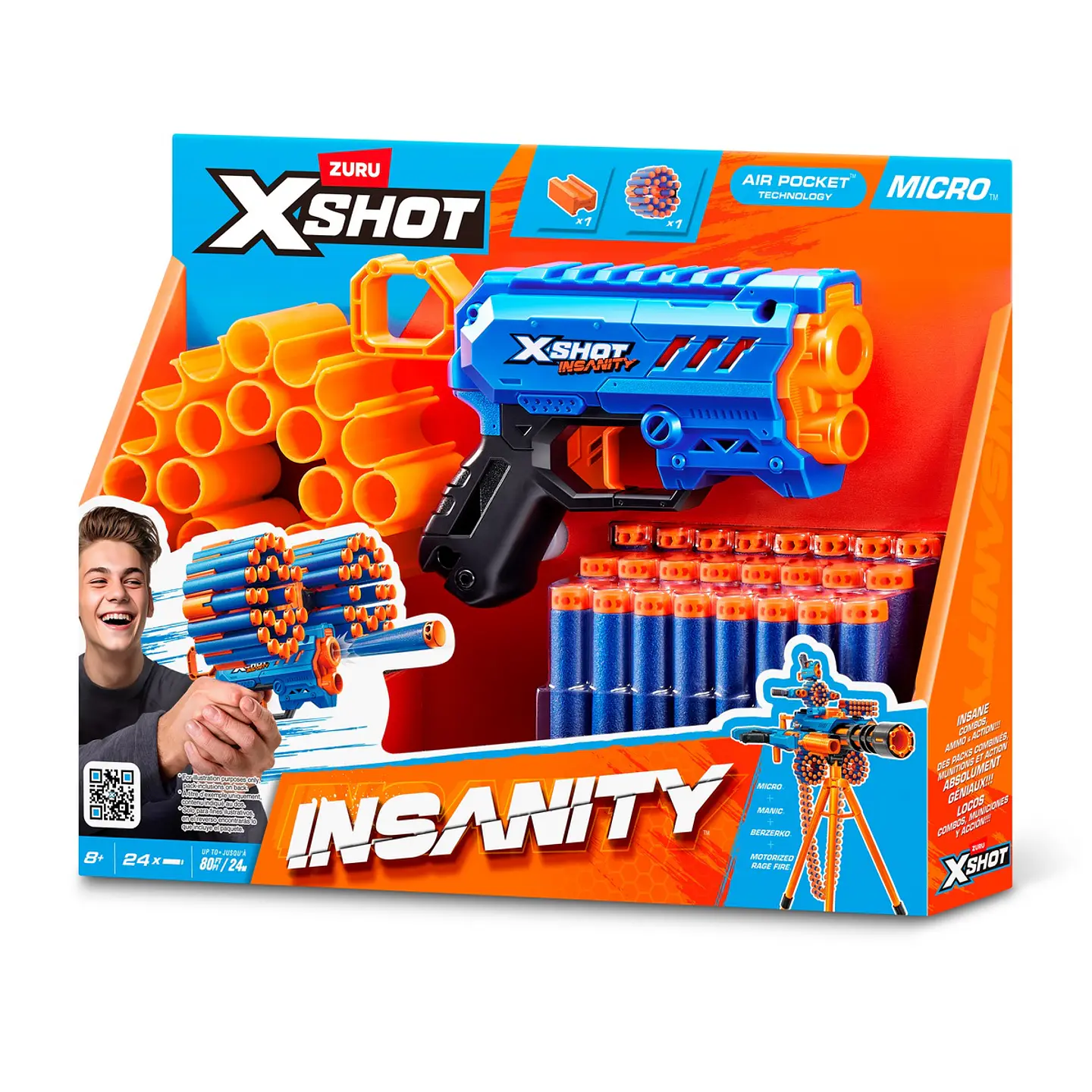 LANZA DARDOS INSANITY MICRO BLASTER CON 24 DARDOS X-SHOT ANSALDO 36361 2