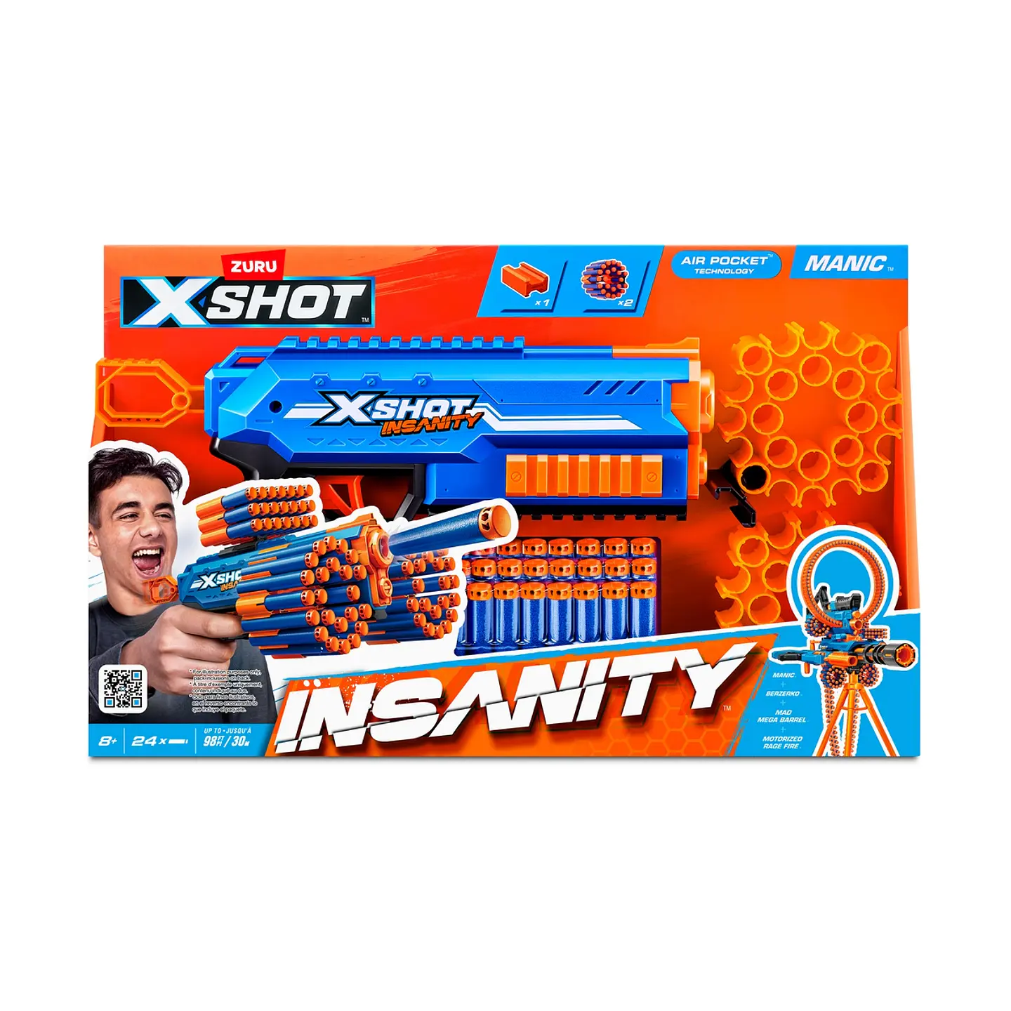 Lanza Dardos Insanity Manic Con 24 Dardos X-Shot Ansaldo 34869 5
