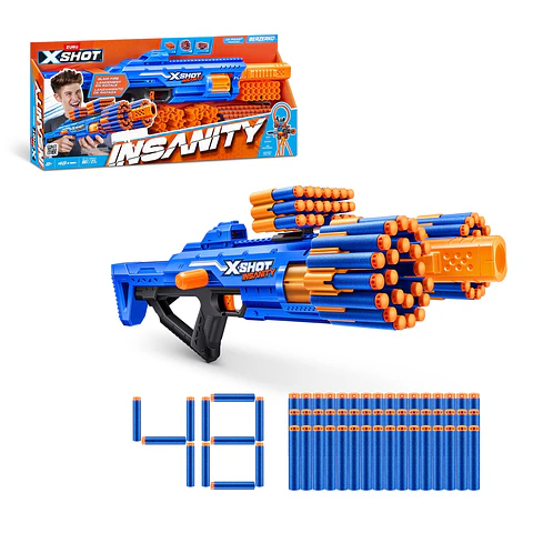 LANZA DARDOS INSANITY BERZERKO CON 48 DARDOS X-SHOT ANSALDO 34870