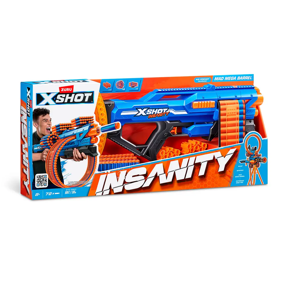 Lanza Dardos Insanity Mad Mega Barrel Con 72 Dardos X-Shot Ansaldo 34871 4