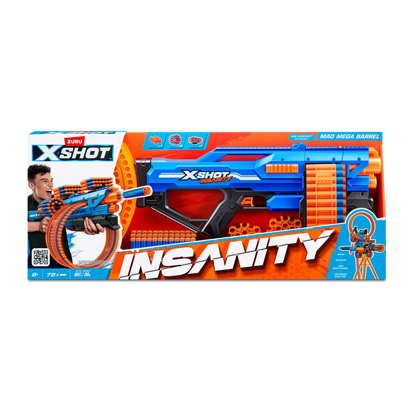 Lanza Dardos Insanity Mad Mega Barrel Con 72 Dardos X-Shot Ansaldo 34871 5
