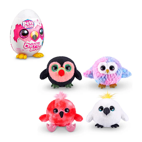 PELUCHE PAJARO LOCO EN HUEVO PETS ALIVE ZURU MODELOS SURTIDOS ANSALDO 26956