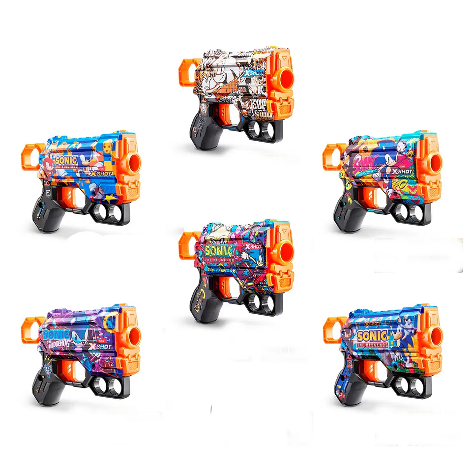 LANZA DARDOS SKIN MENACE SONIC CON 8 DARDOS X-SHOT ANSALDO 35682 4