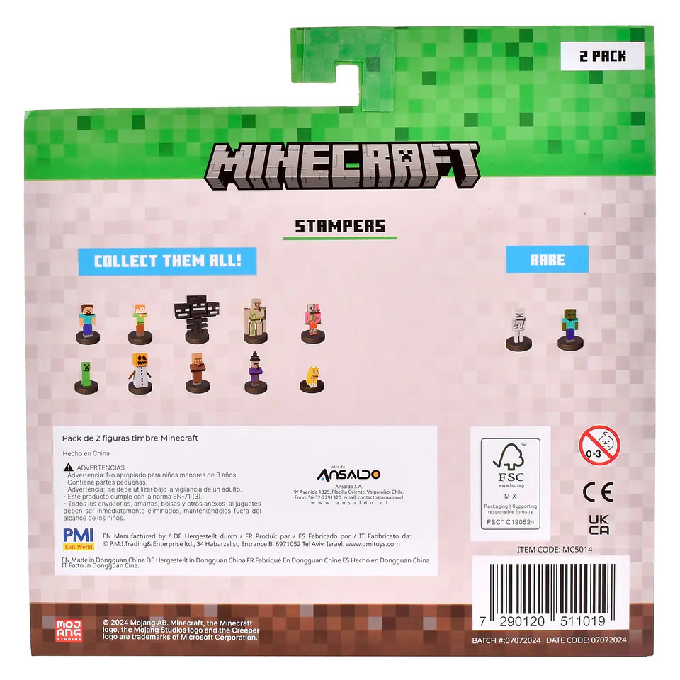 Pack De 2 Figuras Timbre Minecraft Ansaldo 34910 10