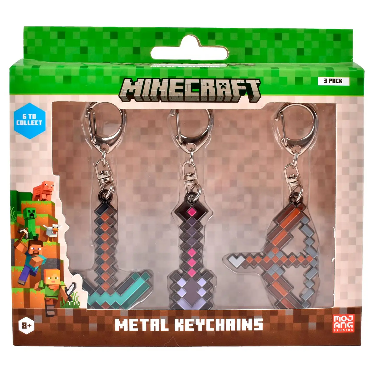 Pack De 3 Figuras Llavero Metalico Minecraft Ansaldo 34915 3