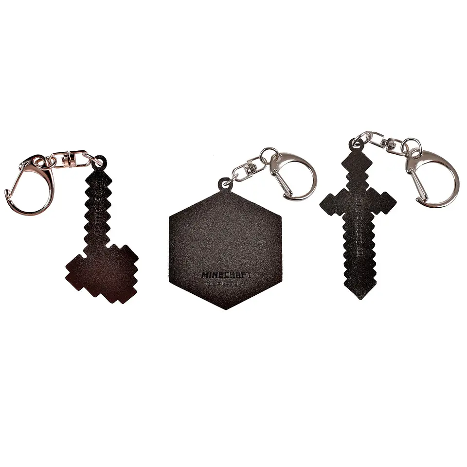 Pack De 3 Figuras Llavero Metalico Minecraft Ansaldo 34915 7