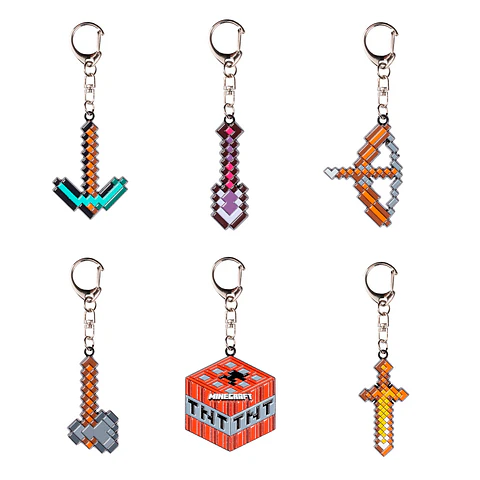 PACK DE 3 FIGURAS LLAVERO METALICO MINECRAFT ANSALDO 34915