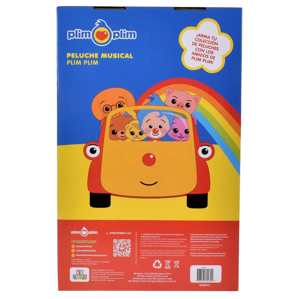 PLIM PLIM PELUCHE CON SONIDO 30 CMS ANSALDO 33093 3