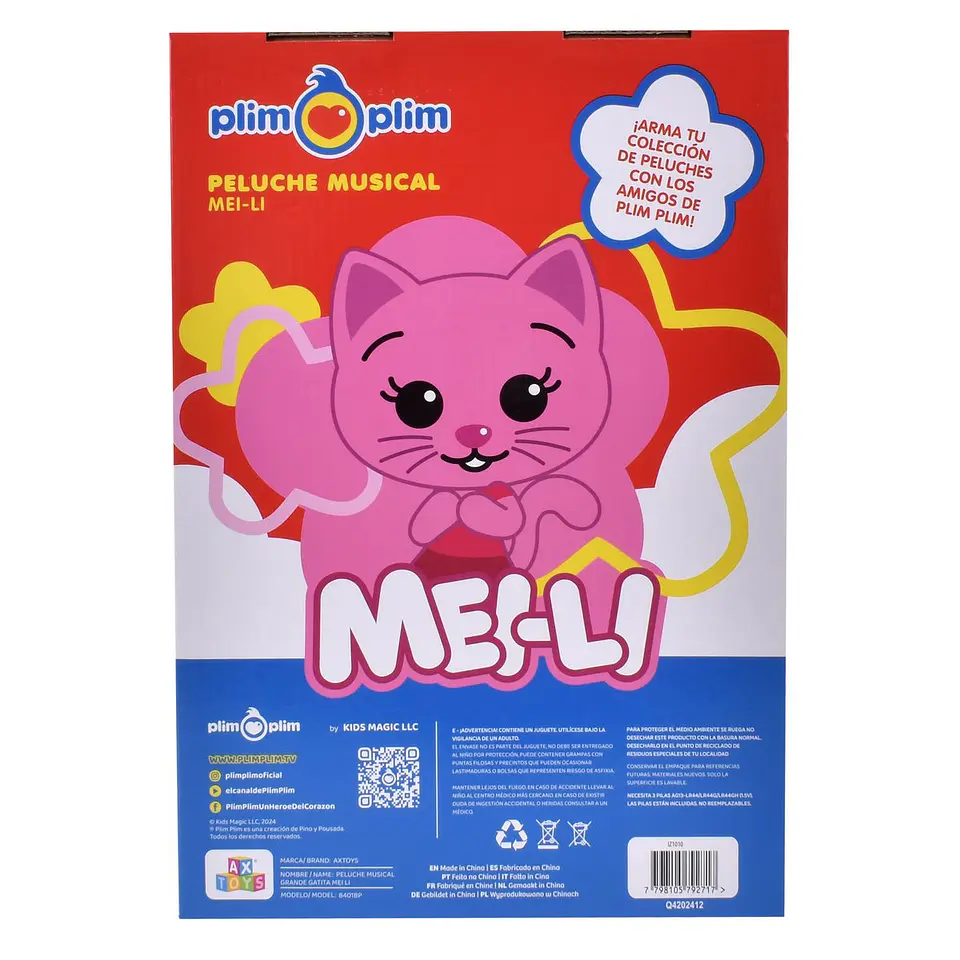PLIM PLIM PELUCHE CON SONIDO 30 CMS ANSALDO 33093 10