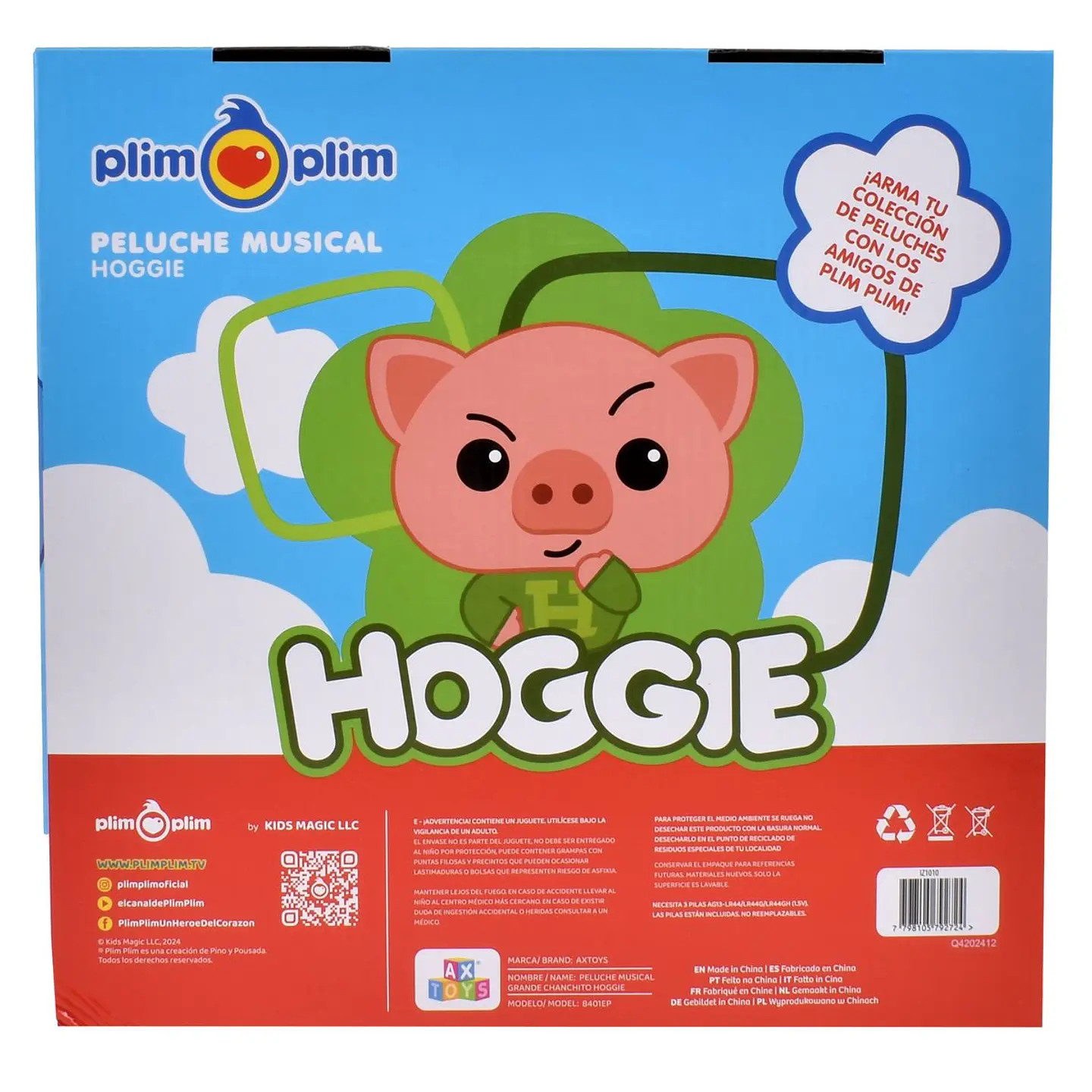 PLIM PLIM PELUCHE CON SONIDO 30 CMS ANSALDO 33093 13