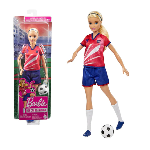 LAT BRB SOCCER DOLL 3 (BARBIE RED SHIRT)-O/S MATTEL HCN17