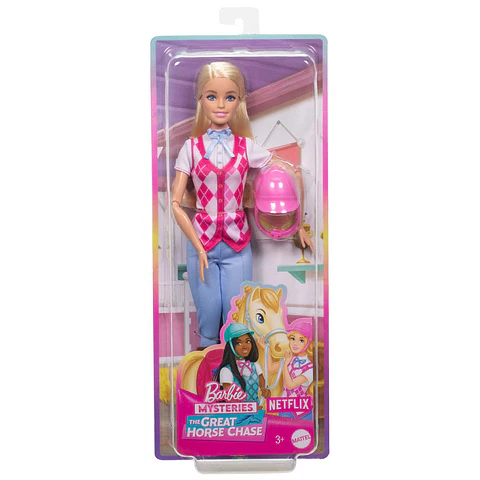 DETECTIVE BARBIE LA GRAN CARRERA CABALLOS MALIBÚ EQUITACIÓN MATTEL HXJ38