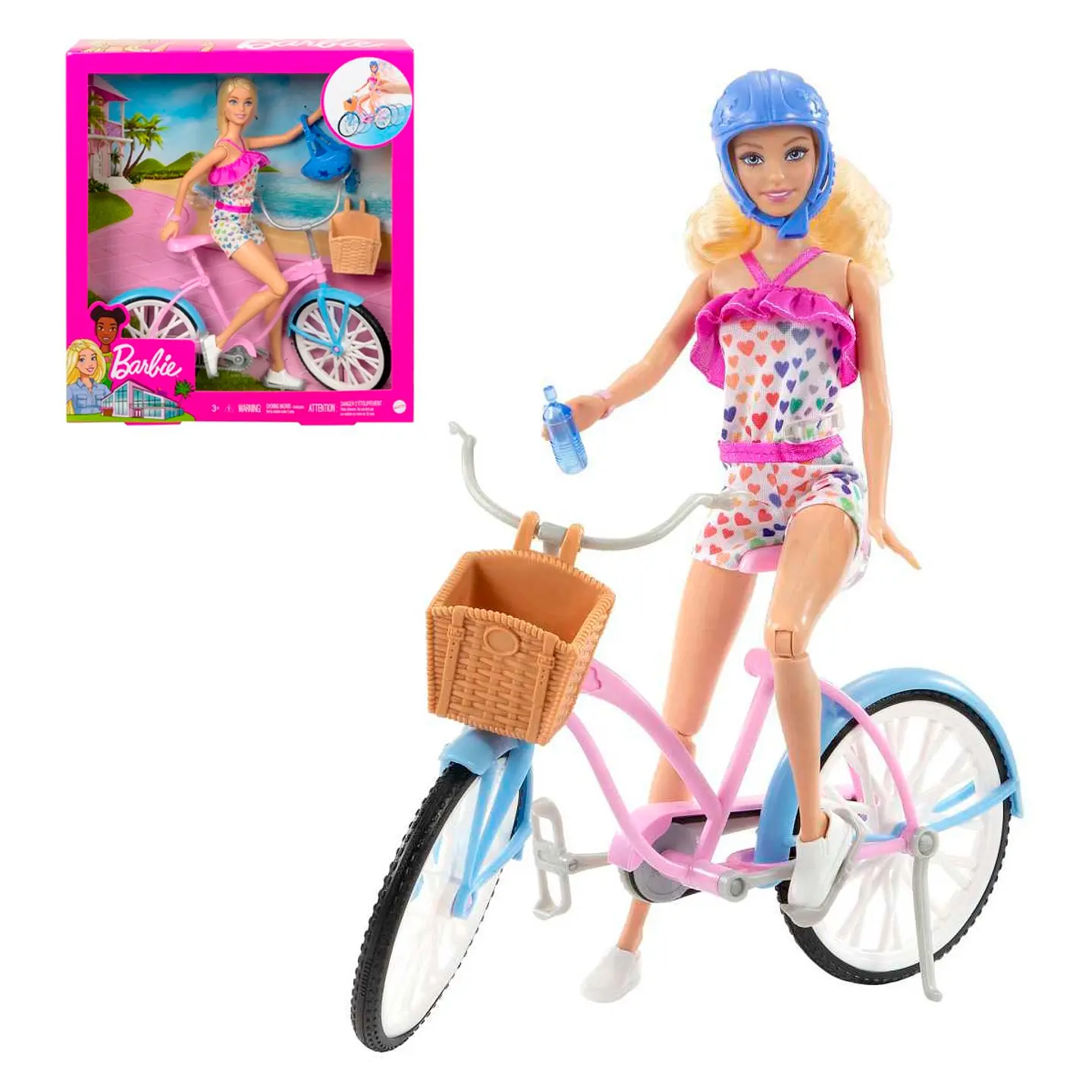 BARBIE SET DE JUEGO BICICLETA CON MUÑECA MATTEL HBY28 1
