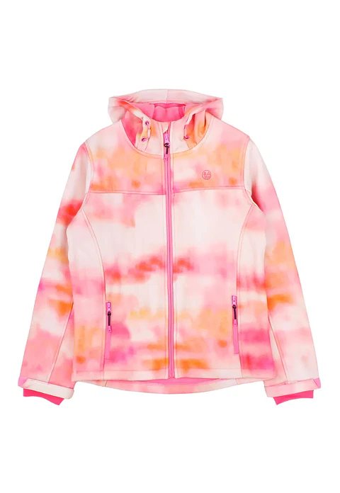 CHAQUETA NIÑA FULL ZIPPER CON GORRO SOFTSHELL FICCUSTEX FICCUS TEX 2520573 ROSADO