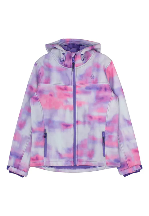 CHAQUETA NIÑA FULL ZIPPER CON GORRO SOFTSHELL FICCUSTEX FICCUS TEX 2520573 MORADO