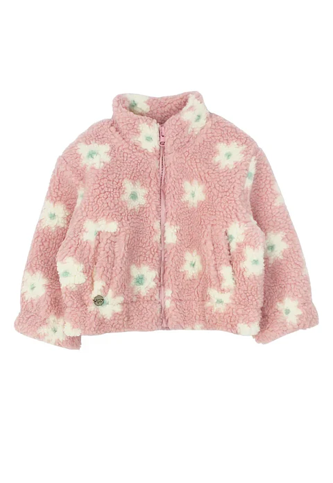 CHAQUETA BEBE FULL ZIPPER CON GORRO EST. FORESTA FICCUS 2520216 MALVA