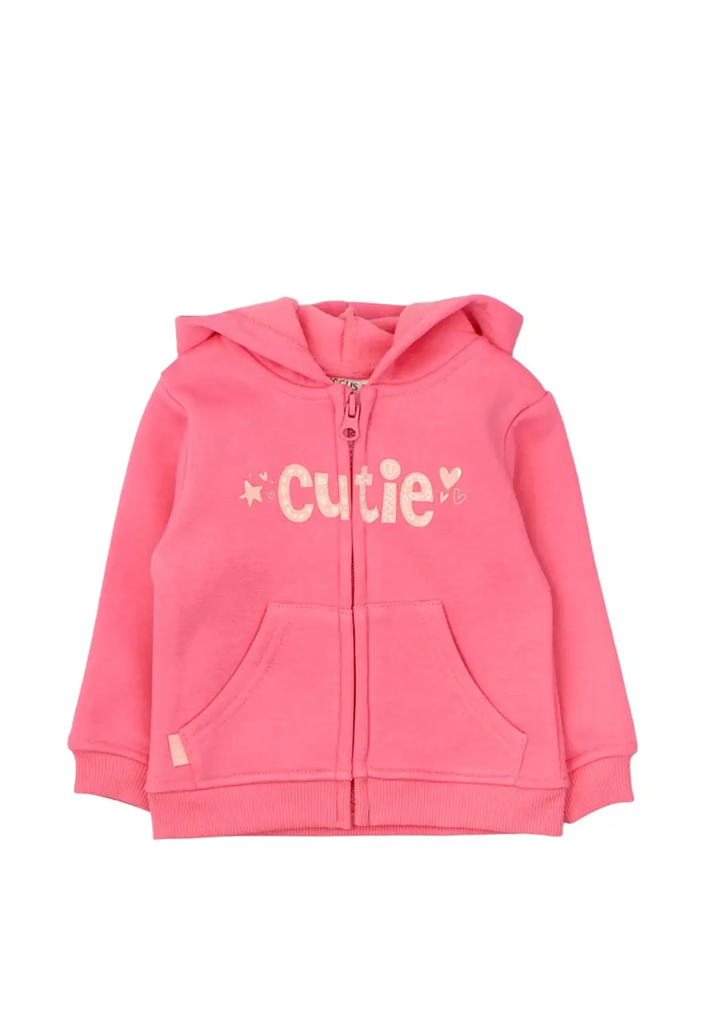 Poleron Bebe Full Zipper Con Gorro Est. Day To Day Ficcus 2520715 Coral 1