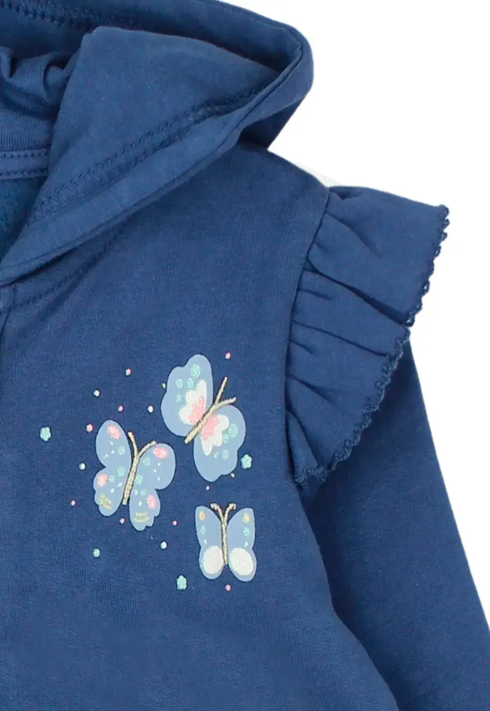 Poleron Bebe Full Zipper Con Gorro Est. Foresta Ficcus 2520185 Azul 3