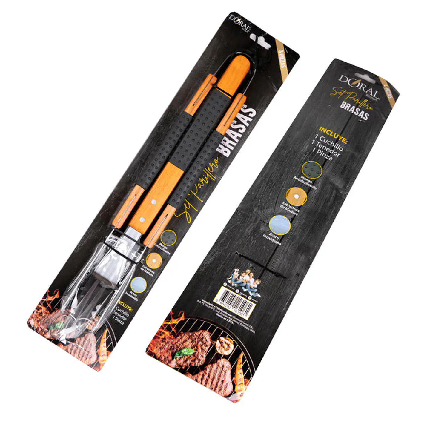 Set Parrillero 3 Piezas Cuchillo+Tenedor+Pinza  2