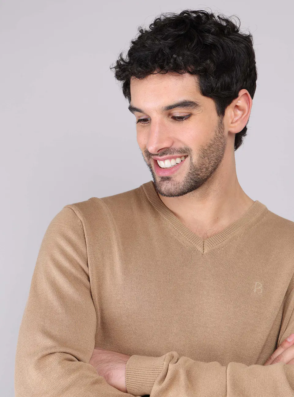 Sweater Cuello V Liso Piero Butti Pbcvi52Ca Cafe 2