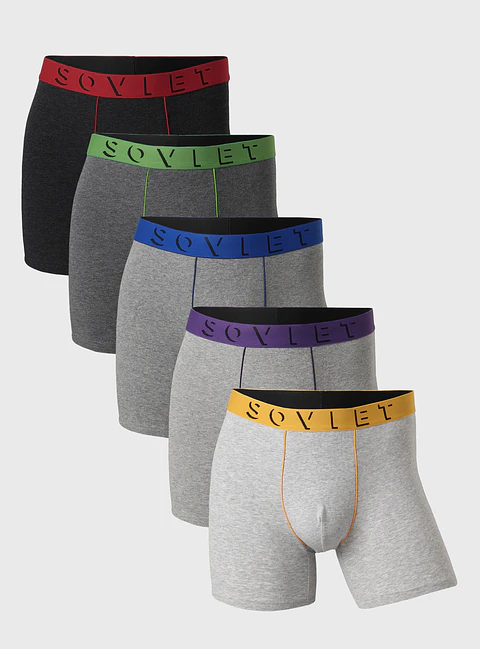 Boxer Pack 5 Ll Soviet Bos2404Gr Gris