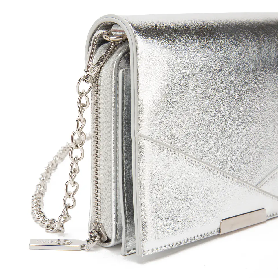 Cartera Mujer Clutch Plateada Aligator Fiesta Gacel Car3365 Plateado  2