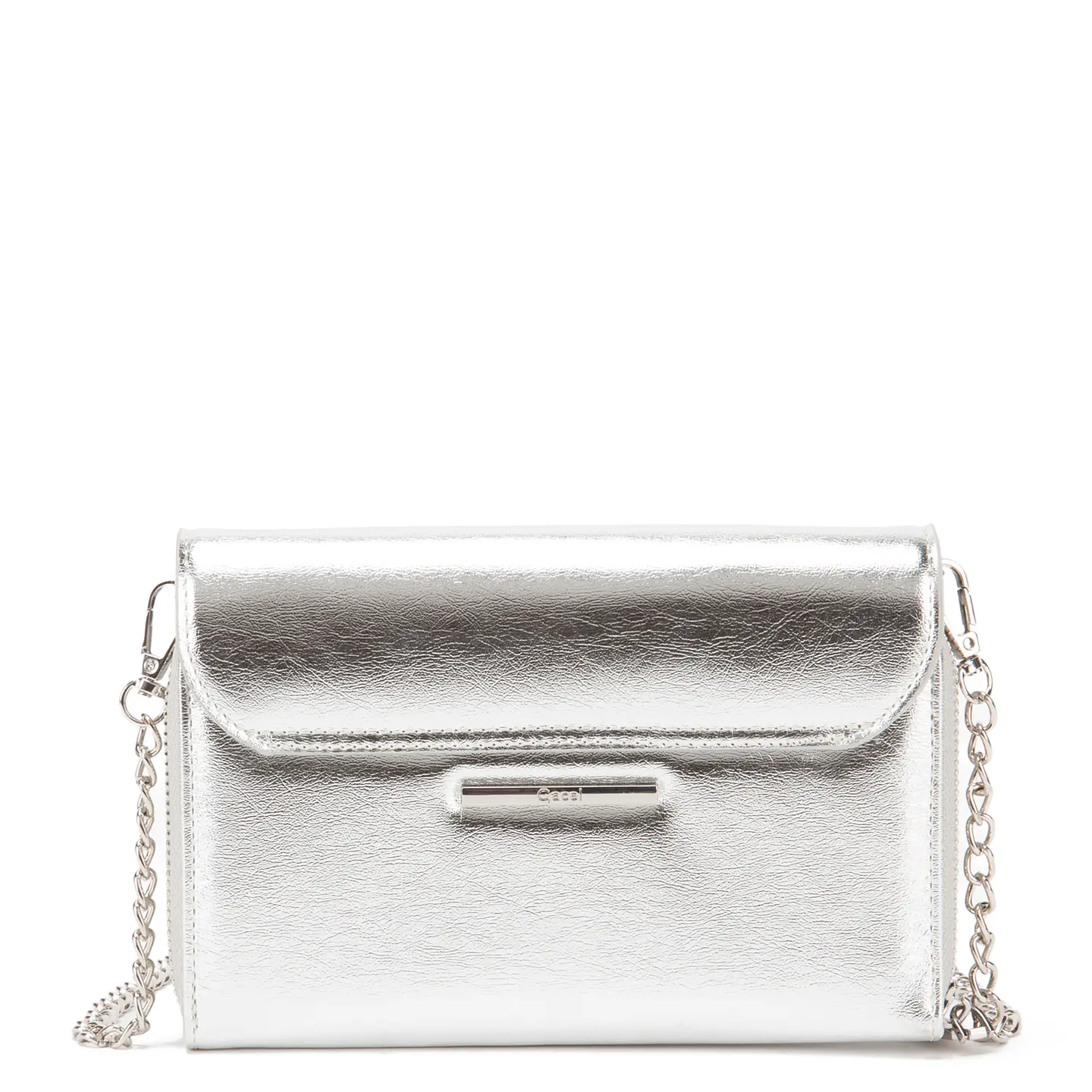 Cartera Mujer Clutch Plateada Aligator Fiesta Gacel Car3365 Plateado  3