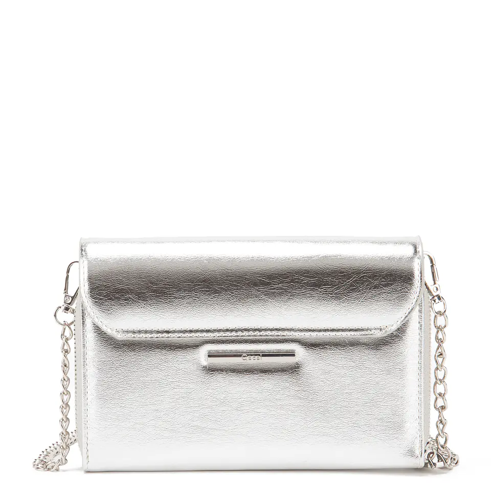 Cartera Mujer Clutch Plateada Aligator Fiesta Gacel Car3365 Plateado  3