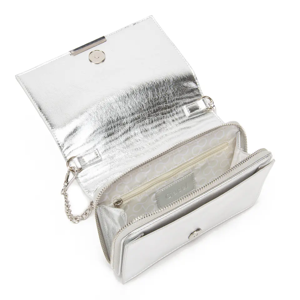 Cartera Mujer Clutch Plateada Aligator Fiesta Gacel Car3365 Plateado  4