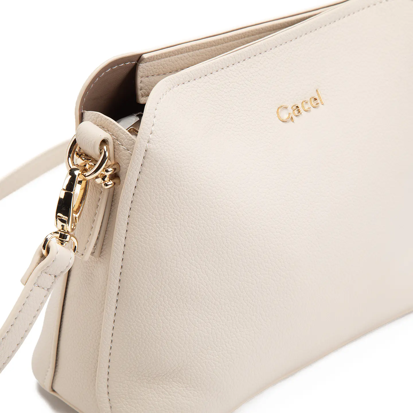 Cartera Mujer Bandolera Grande Vestir Gacel Car3396 Off White  4