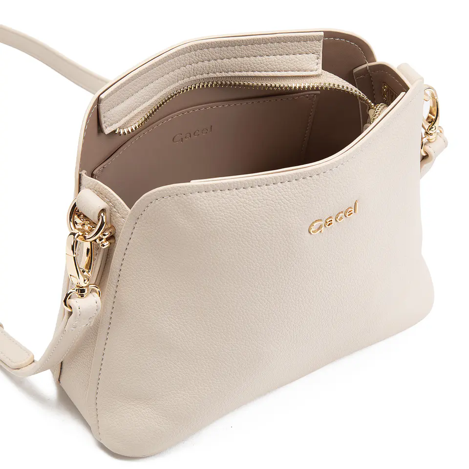 Cartera Mujer Bandolera Grande Vestir Gacel Car3396 Off White  5
