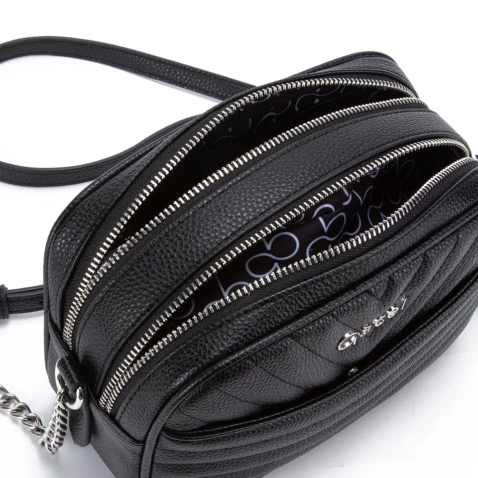 Cartera Mujer Bandolera Grande Graneado Casual Gacel Car2890 Negro  4