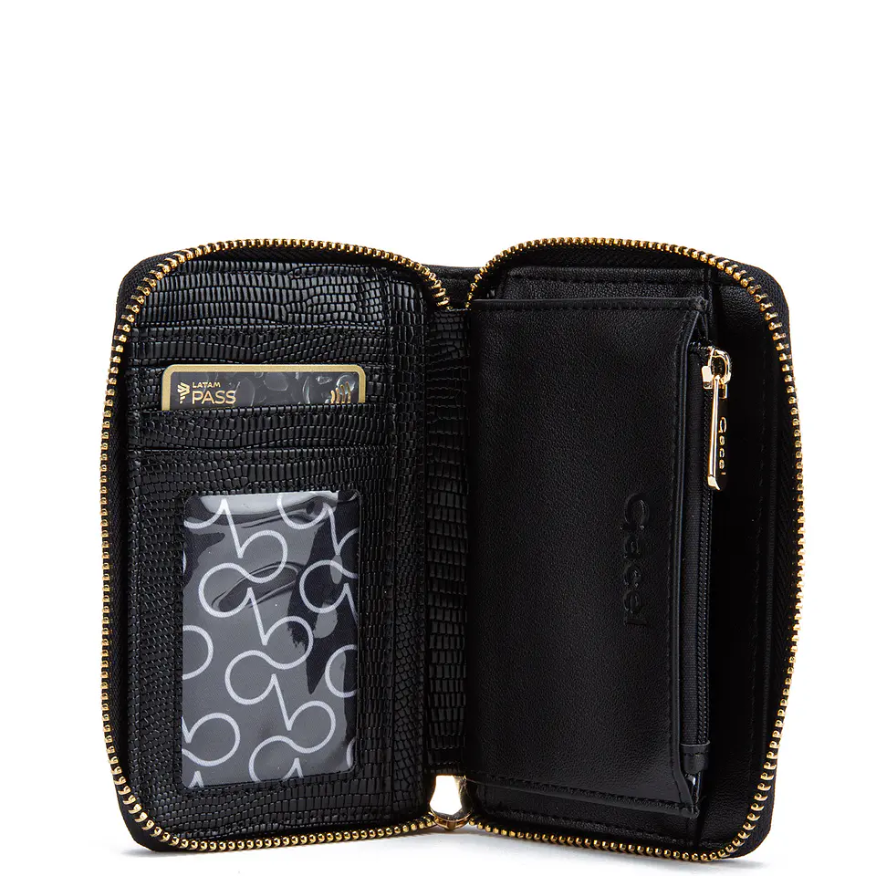Billetera Mujer Mediana Casual Gacel Bil0432 Negro  4