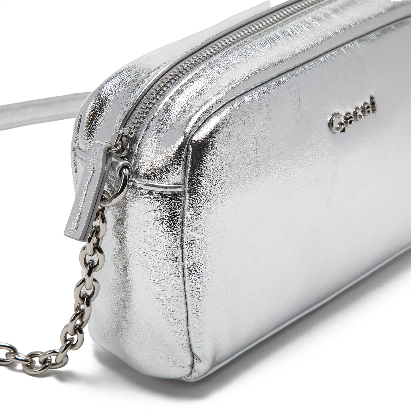 Cartera Mujer Bandolera Pequeña Graneado Casual Gacel Car3295 Plateado  4
