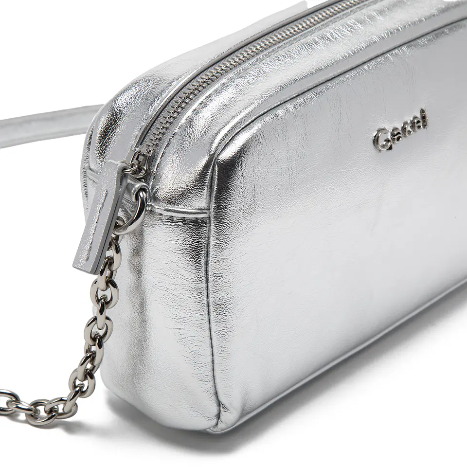 Cartera Mujer Bandolera Pequeña Graneado Casual Gacel Car3295 Plateado  4